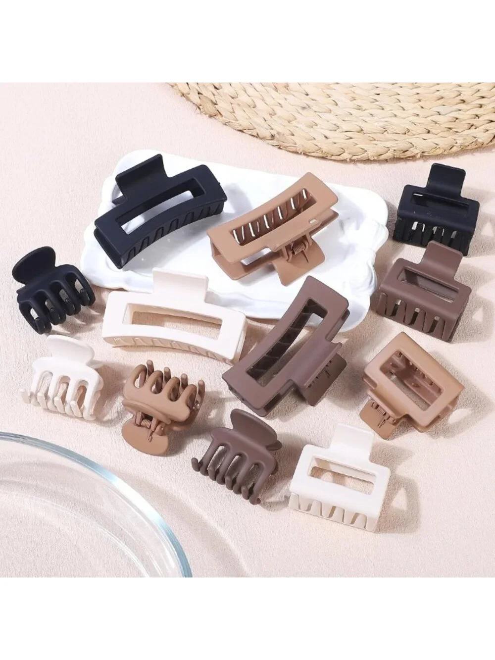 12 Pcs Hair Claw Clips Set for Women & Girls - Stylish Hair Accessories, 3